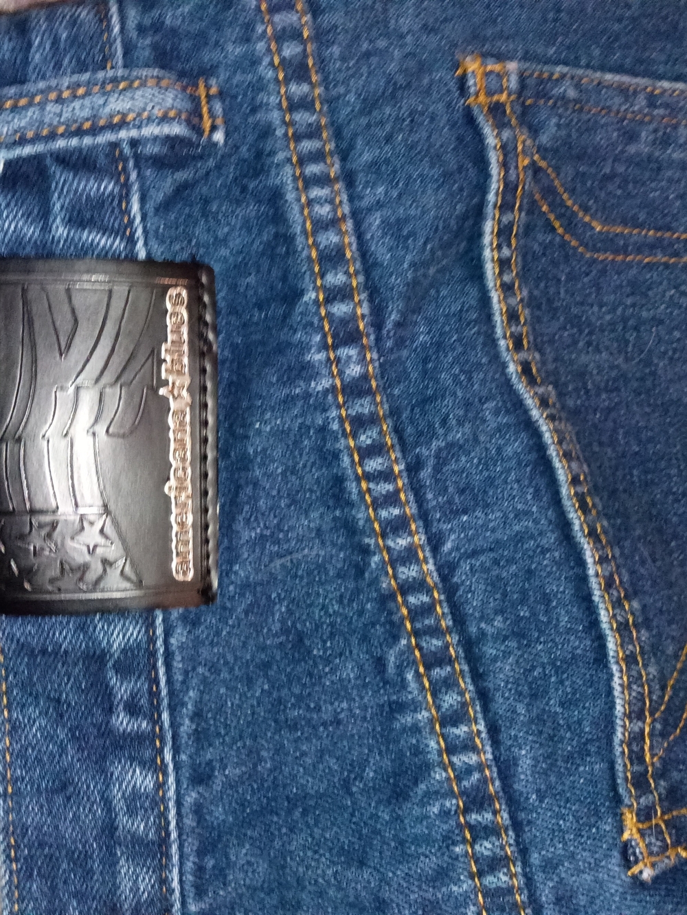Americana*Blues Dark Blue Slim Jeans with Contrast Color & Stitching